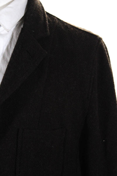 Freemans Sporting Club Mens Unlined Button Up Blazer Jacket Dark Brown Wool XL