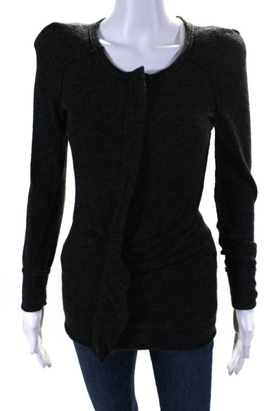 Isabel Marant Women's Alpaca Wool Blend Knit Zip Jacket Gray Size 1