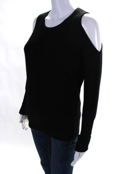 Christopher Fischer Womens 100% Cashmere Cold Shoulder Sweater Black Size M