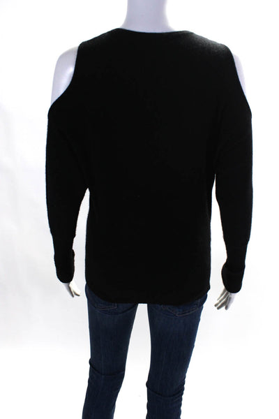 Christopher Fischer Womens 100% Cashmere Cold Shoulder Sweater Black Size M