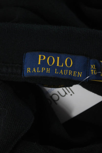 Polo Ralph Lauren Mens Short Sleeve Collared Polo Shirt Black Red Cotton Size XL