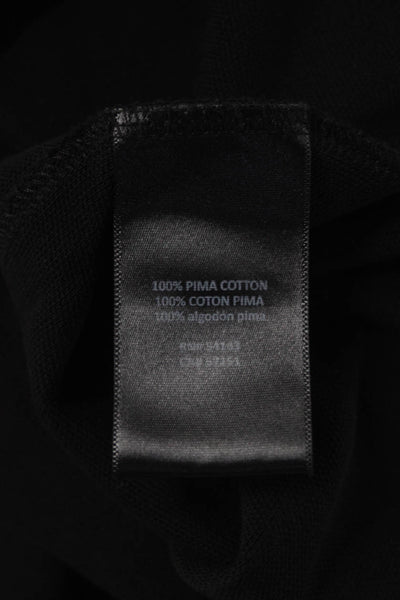 Karl Lagerfeld Mens Short Sleeve Collared V Neck Logo Shirt Black Cotton 2XL