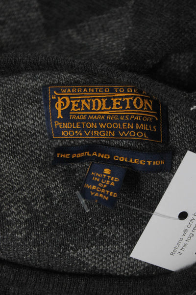 Pendleton Womens Wool Geometric Print Short Sleeve Sweater Dress Gray Size S