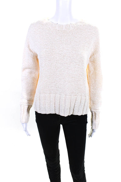 J Crew Womens Long Sleeved Mock Neck Tight Knit Pullover Sweater Beige Size S