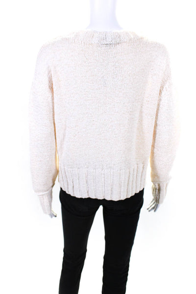 J Crew Womens Long Sleeved Mock Neck Tight Knit Pullover Sweater Beige Size S