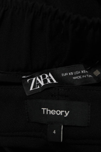 Zara Theory Womens Straight Cargos Pleated Front Trousers Black Size XS 4 Lot 2