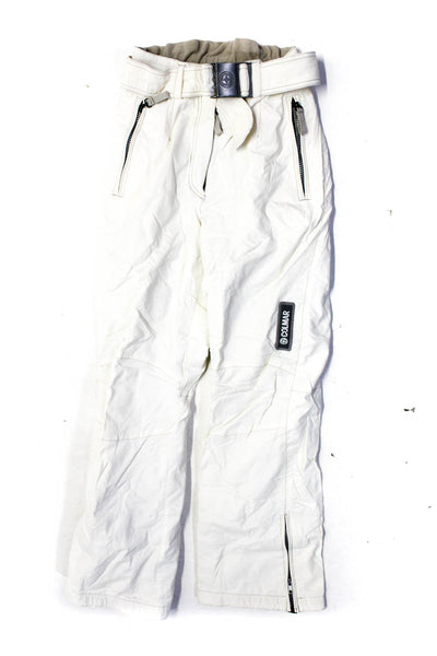 Colmar Womens Zipper Fly Belted Straight Leg Snow Pants White Size 4