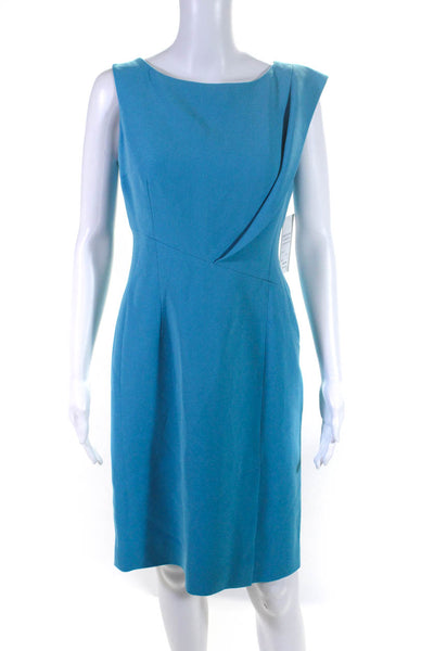 Teri Jon Women's Round Neck Sleeveless A-Line Mini Dress Blue Size 4