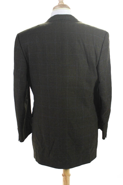 Luca di Marco Men's Collar Long Sleeves Two Button Plaid Jacket Size 50