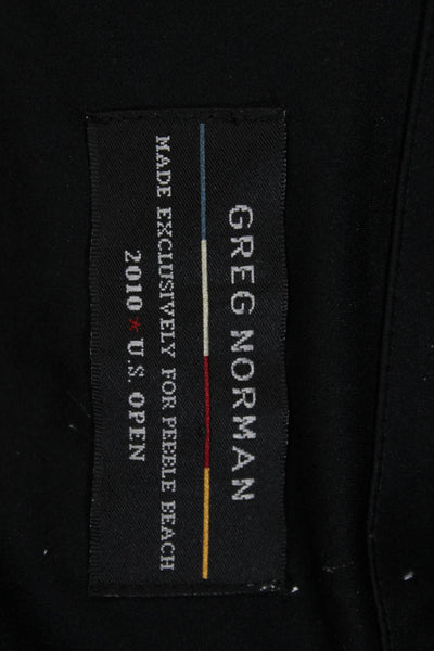 Greg Norman Men's  Round Neck Long Sleeves Full Zip Coat Black Size XXL