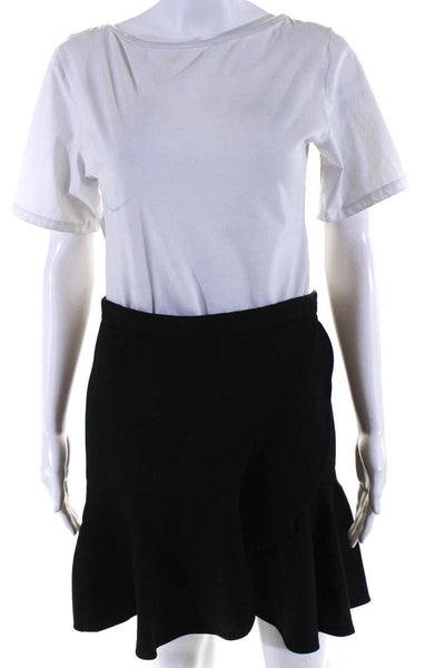 3.1 Phillip Lim Women Asymmetrical Lined Ruffle Trim Side Zip Skirt Size 8