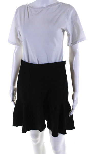 3.1 Phillip Lim Women Asymmetrical Lined Ruffle Trim Side Zip Skirt Size 8