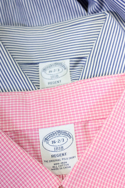 Brooks Brothers Men's Long Sleeves Button Down Shirt Stripe Shirt Size 16 Lot 4
