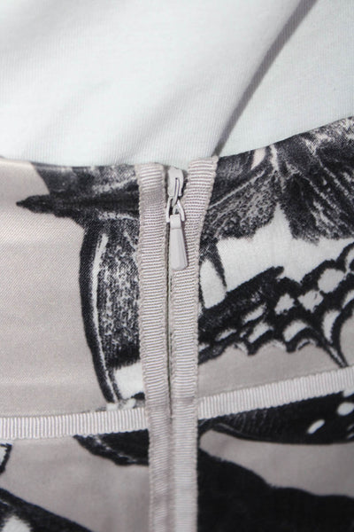 Ted Baker London Womens Butterfly Print Mini Skirt Gray Beige Size 1