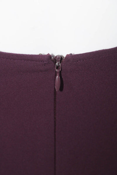 Theory Womens Woven Round Neck Sleeveless A-Line Knee Length Dress Purple Size 0