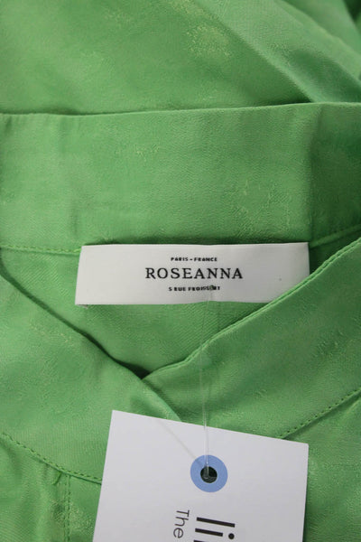 Roseanna Womens Woven Snap Front Long Sleeve Maxi Shirt Dress Green Size 38