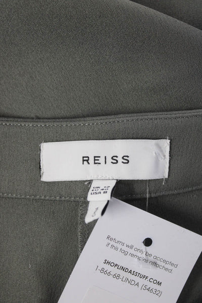 Reiss Womens Knee Length Pocket Zippered Side Slit Pencil Skirt Gray Size 8