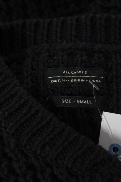 Allsaints Men's Zip Front Knit Roc Bomber Jacket Black Size S