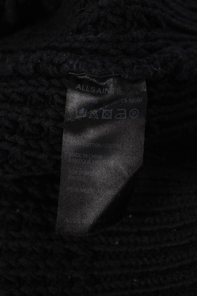 Allsaints Men's Zip Front Knit Roc Bomber Jacket Black Size S