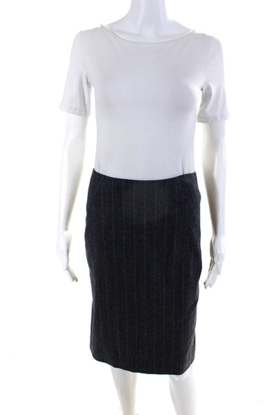 Theory Women's Zip Closure Line A-Line Midi Skirt Stripe Size 2