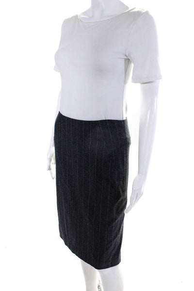 Theory Women's Zip Closure Line A-Line Midi Skirt Stripe Size 2