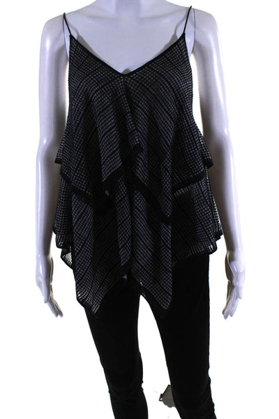 Club Monaco Womens Spaghetti Strap Draped Layered Camisole Top Gray Black Size S