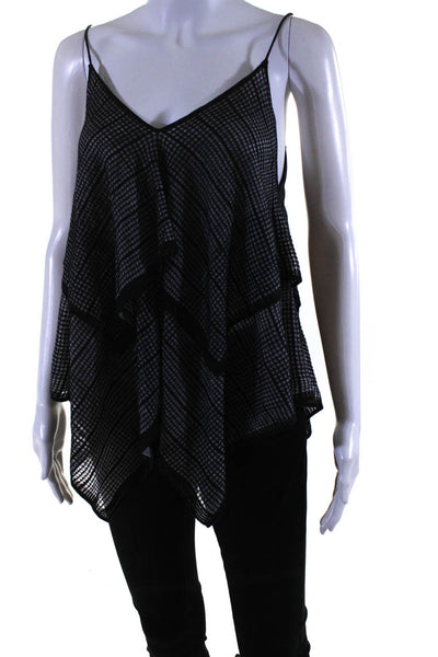 Club Monaco Womens Spaghetti Strap Draped Layered Camisole Top Gray Black Size S