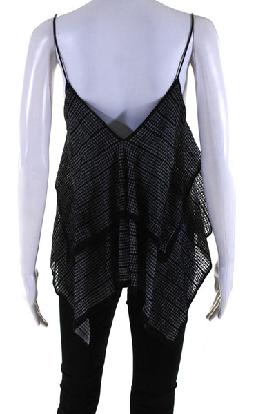 Club Monaco Womens Spaghetti Strap Draped Layered Camisole Top Gray Black Size S