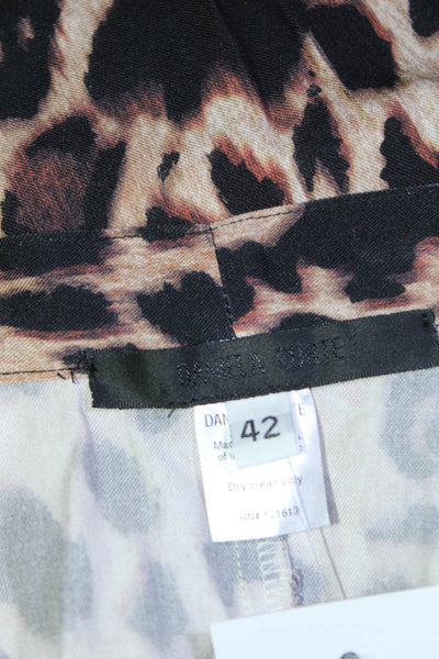 Daniela Corte Women's Animal Print Wrap Maxi Skirt Beige Size 42