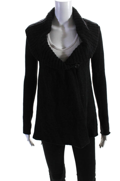 Vince Womens Knit Alpaca Collared Tie Front Cardigan Sweater Gray Size XS