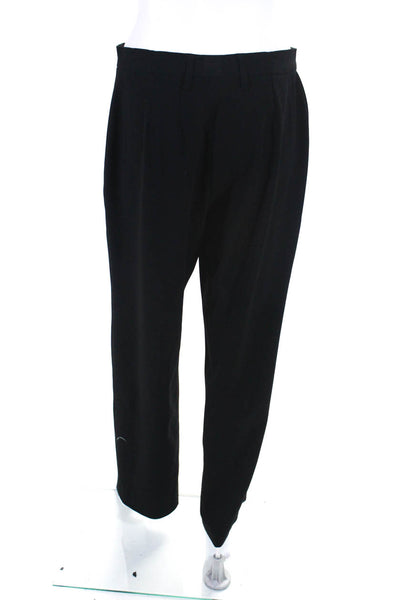 Jil Sander Womens Zipper Fly High Rise Pleated Trouser Pants Black Size IT 40