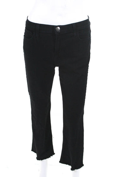 Current/Elliott Womens Cotton 5 Pocket Mid-Rise Straight Leg Jeans Black Size 28