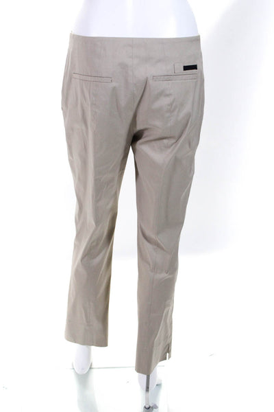 Prada Womens Flat Front Hook + Bar Closure Mid-Rise Pants Beige Size 42 M