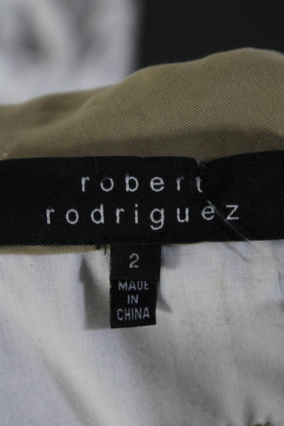 Robert Rodriguez Womens Khaki Twill Halter Sleeveless Romper Beige Size 2