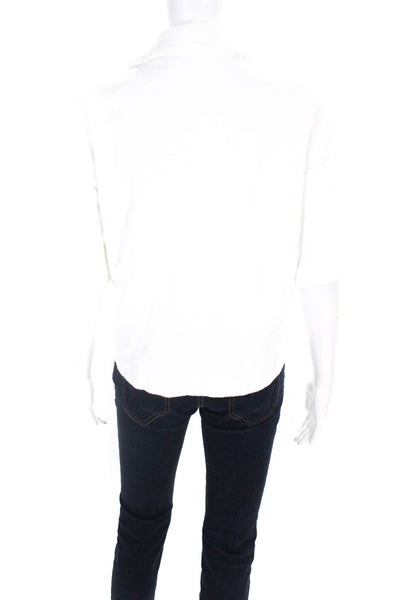 Stockholm Atelier & Other Stories Womens Cotton Crop Button Up Top White Size L