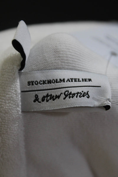 Stockholm Atelier & Other Stories Womens Cotton Crop Button Up Top White Size L