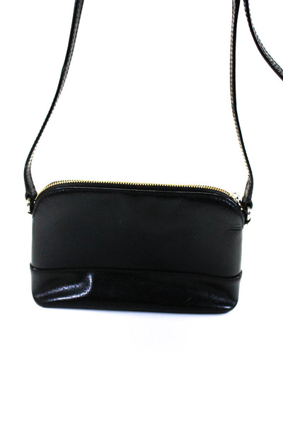 Kate Spade New York Womens Single Strap Zip Top Shoulder Handbag Black Leather