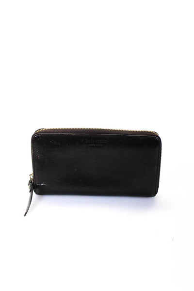 Kate Spade New York Leather Zip Around Multi Pocket Card Wallet Dark Brown