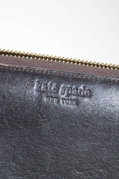 Kate Spade New York Leather Zip Around Multi Pocket Card Wallet Dark Brown