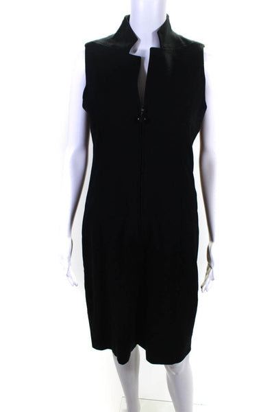 Akris Punto Women's Sleeveless Zip Front Sheath Dress Black Size 10