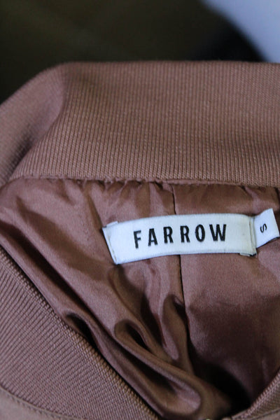 Farrow Womens Full Zipper Bomber Jacket Cocoa Brown Size Small