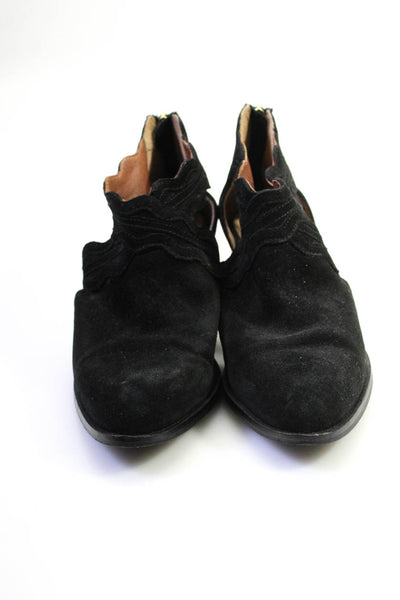 Seychelles Womens Suede Cut Out Ankle Boots Black Size 7.5