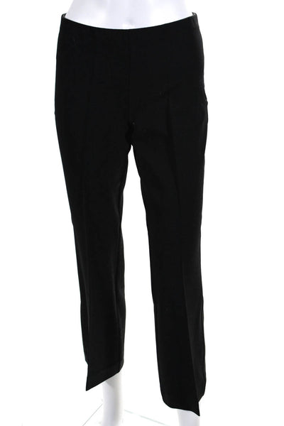 Parosh Womens Wool Woven High Rise Straight Leg Pants Trousers Black Size XS