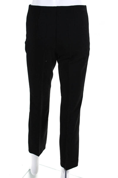 Parosh Womens Wool Woven High Rise Straight Leg Pants Trousers Black Size XS