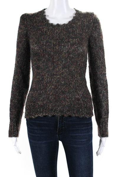 Krizia Maglia Women's Round Neck Long Sleeves Pullover Sweater Multicolor Size M