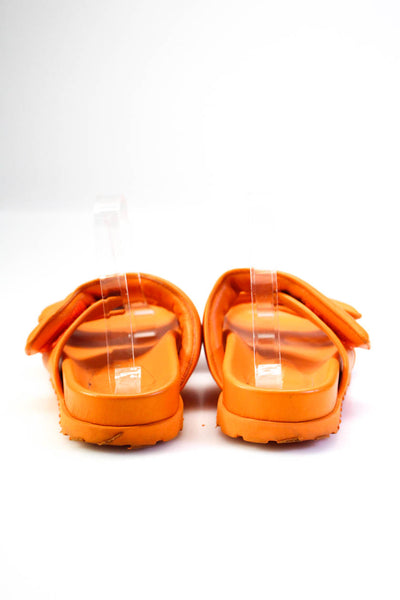 Gia x Pernille Teisbaek Womens Hook & Loop Tape Slides Sandals Orange Size 10