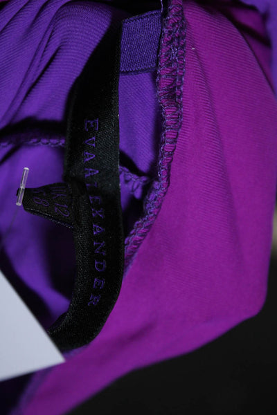Eva Alexander Women's Strapless Pleated Maxi Sundress Purple Size 8