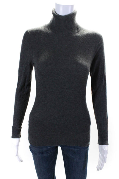 Strenesse Women's Turtleneck Long Sleeves Pullover Cashmere Sweater Gray Size 36