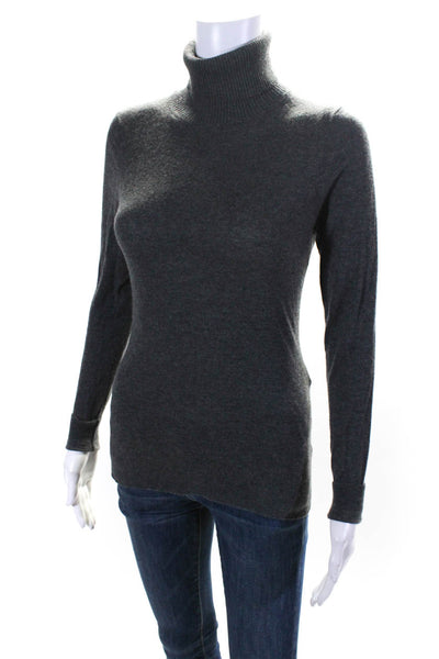 Strenesse Women's Turtleneck Long Sleeves Pullover Cashmere Sweater Gray Size 36