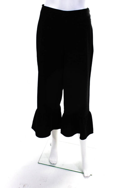 Club Monaco Womens Elastic Waistband High Rise Cropped Pants Black Size 4